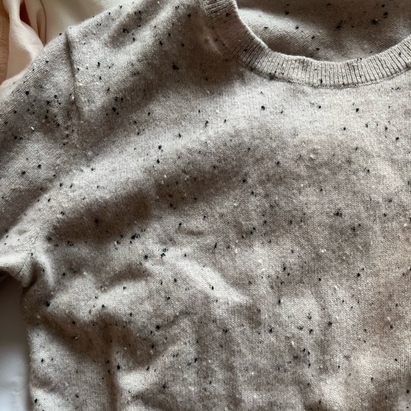 Everlane the cashmere cropped crewneck-sweater-in-speckled-frost-donegal - Picture 6 of 6